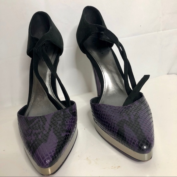 Bebe Black Ankle Strap Stiletto - Picture 3 of 9